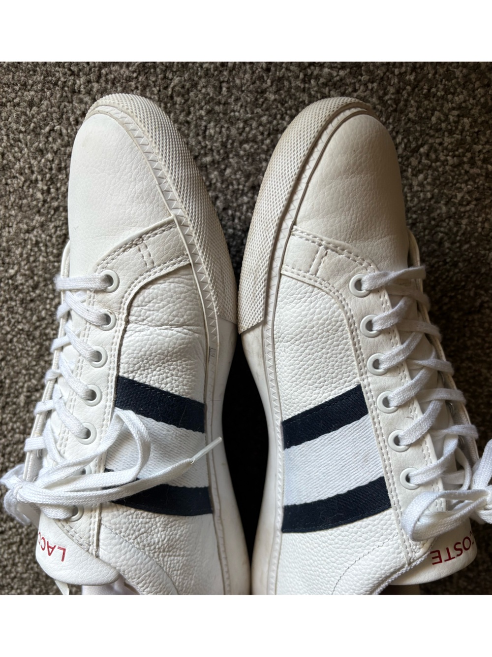 Lacoste White “Grad Vulc” Sneakers w/Red,Blue Accents and Logo - Picture 6 of 8